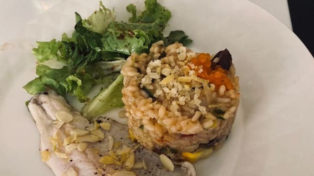 truite bio du Gard et son risotto aux légumes bio