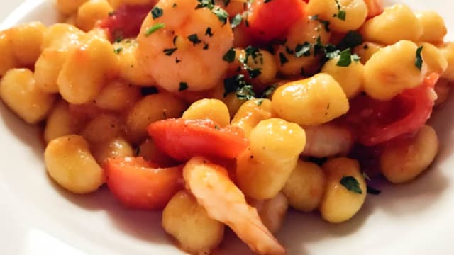 Gnocchi e gamberi
