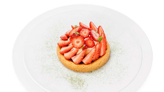 Tartelette sablée aux fraises Charlotte, crème vanillée