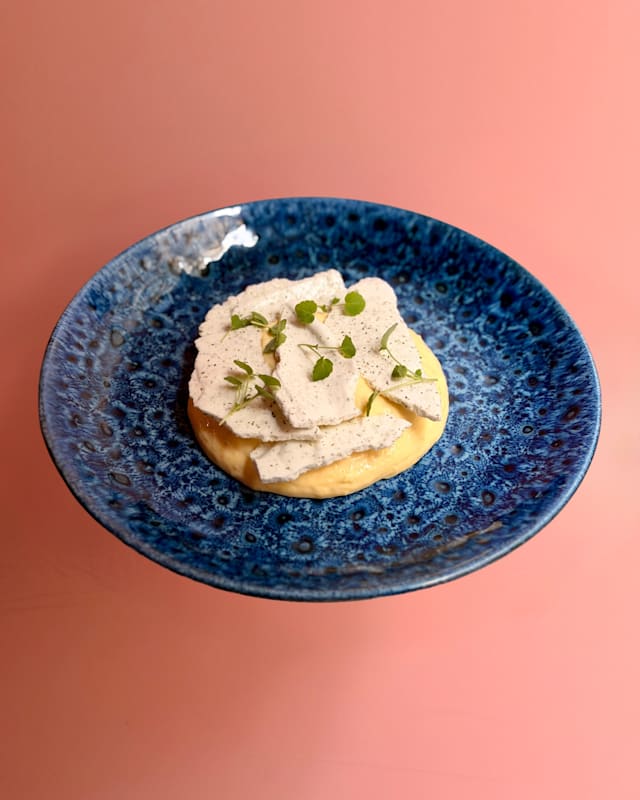 Crème citron, meringue à la verveine