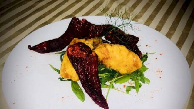 Antipasto baccalà e cruschi