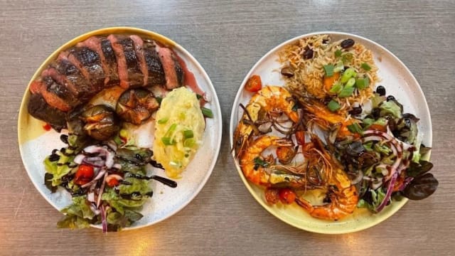 Magret de canard et Gambas