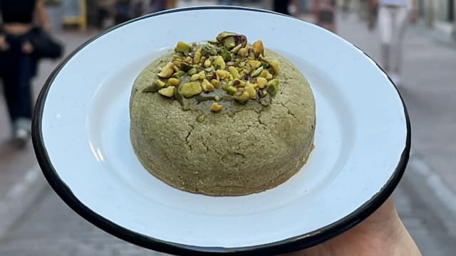Cookie matcha fourré pistache. Healthy & Proteiné 