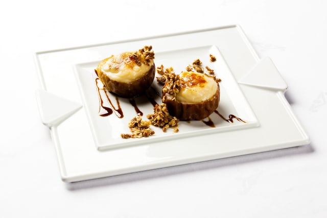 Manzanas asadas con crema catalana