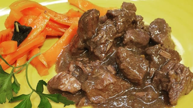 Carbonade con con carote glassate