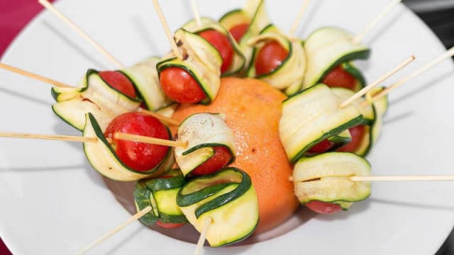 arancia con pomodorini e zucchine