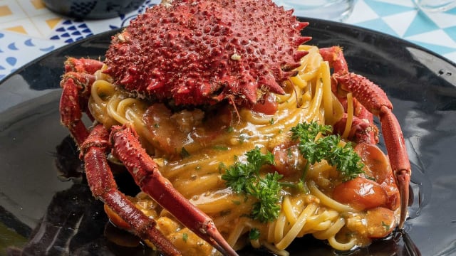 Linguina alla Granceola e pomodorino rosso datterino