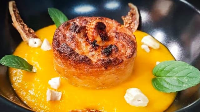 Flan al prosciutto crudo e zuppetta di melone