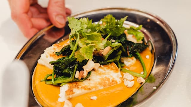 Halloumi, épinard, sauce butterchicken