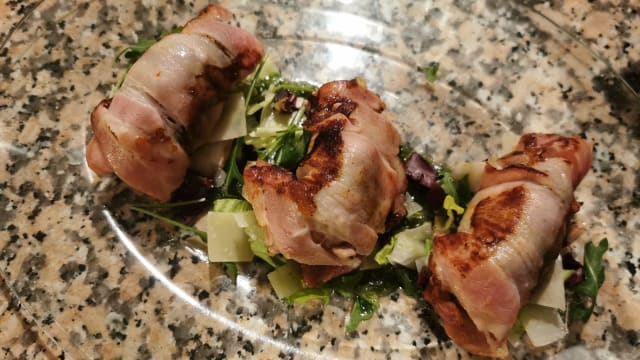 Bombette di Pancetta stufata e Salmone affumicato norvegese  