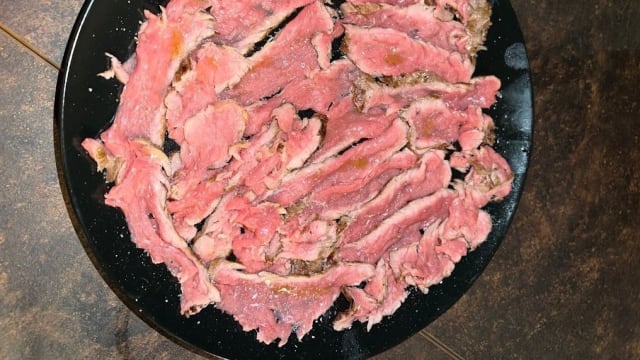 Carpaccio grigliato (Filetto di spalla di Vacca Vecchia Piemontese)