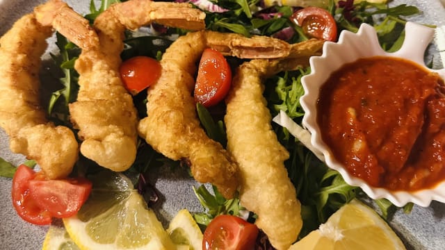 Gamberoni in tempura 