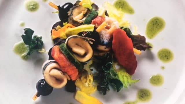 Spiedino di acciughe e verdure