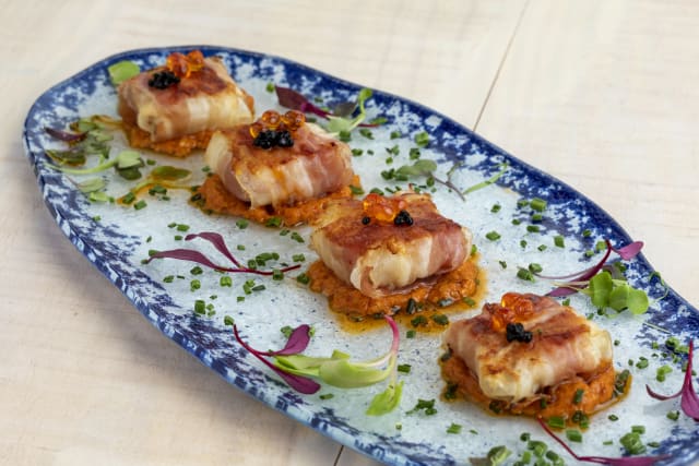 Ravioli de vieira con panceta