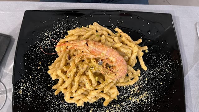 busiate pistacchi e gamberi