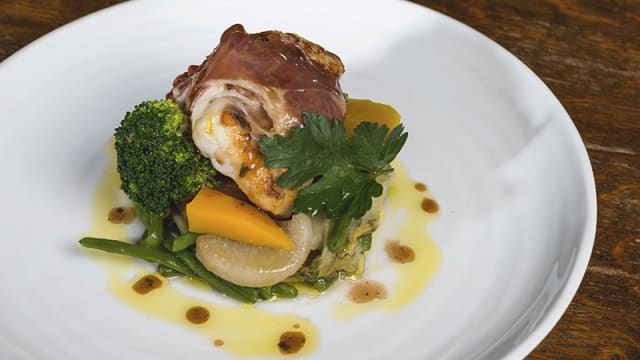 Roti de lotte au Prosciutto