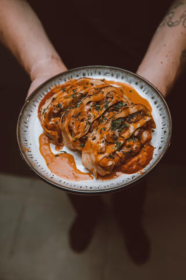 Lasagnes mer et rivière: Lotte, truite, épinard