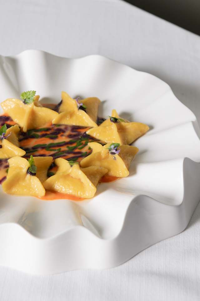 Pizzicotto di Burrata con verdure dell'orto