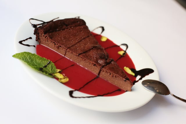 Fondant au chocolat au coulis de fraise