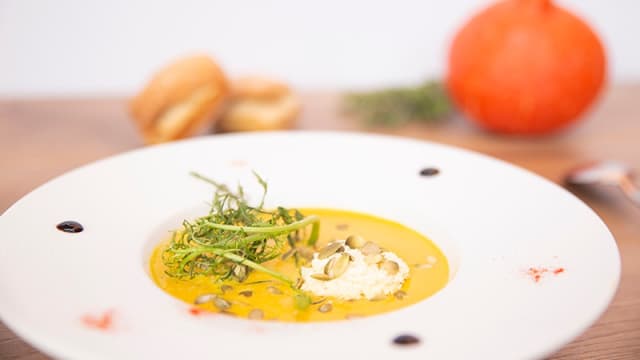 Velouté de potimarron et courge butternut