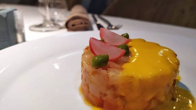 Gambero, melone e basilico